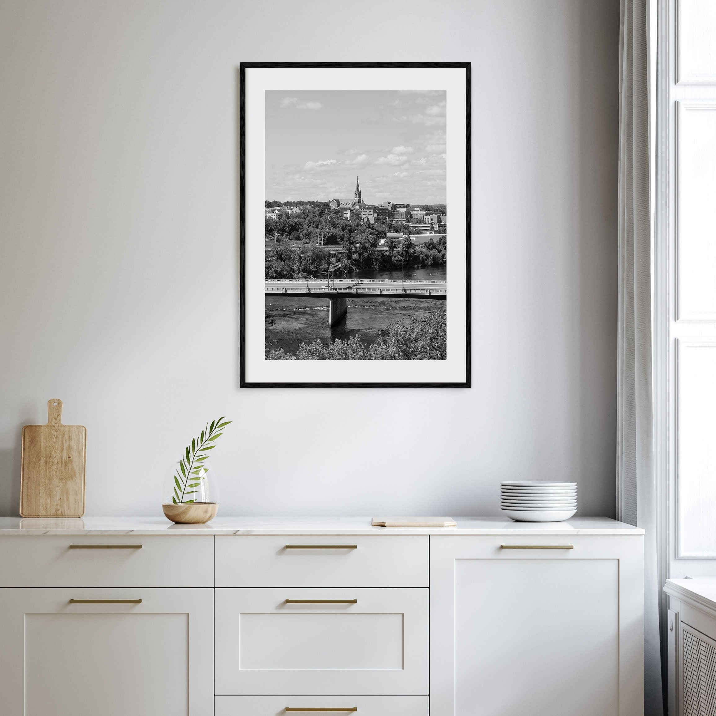 Manchester, New Hampshire Photo B&W Poster