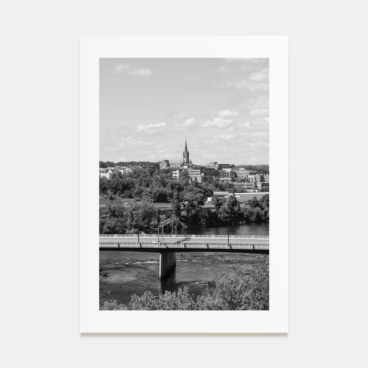 Manchester, New Hampshire Photo B&W Poster