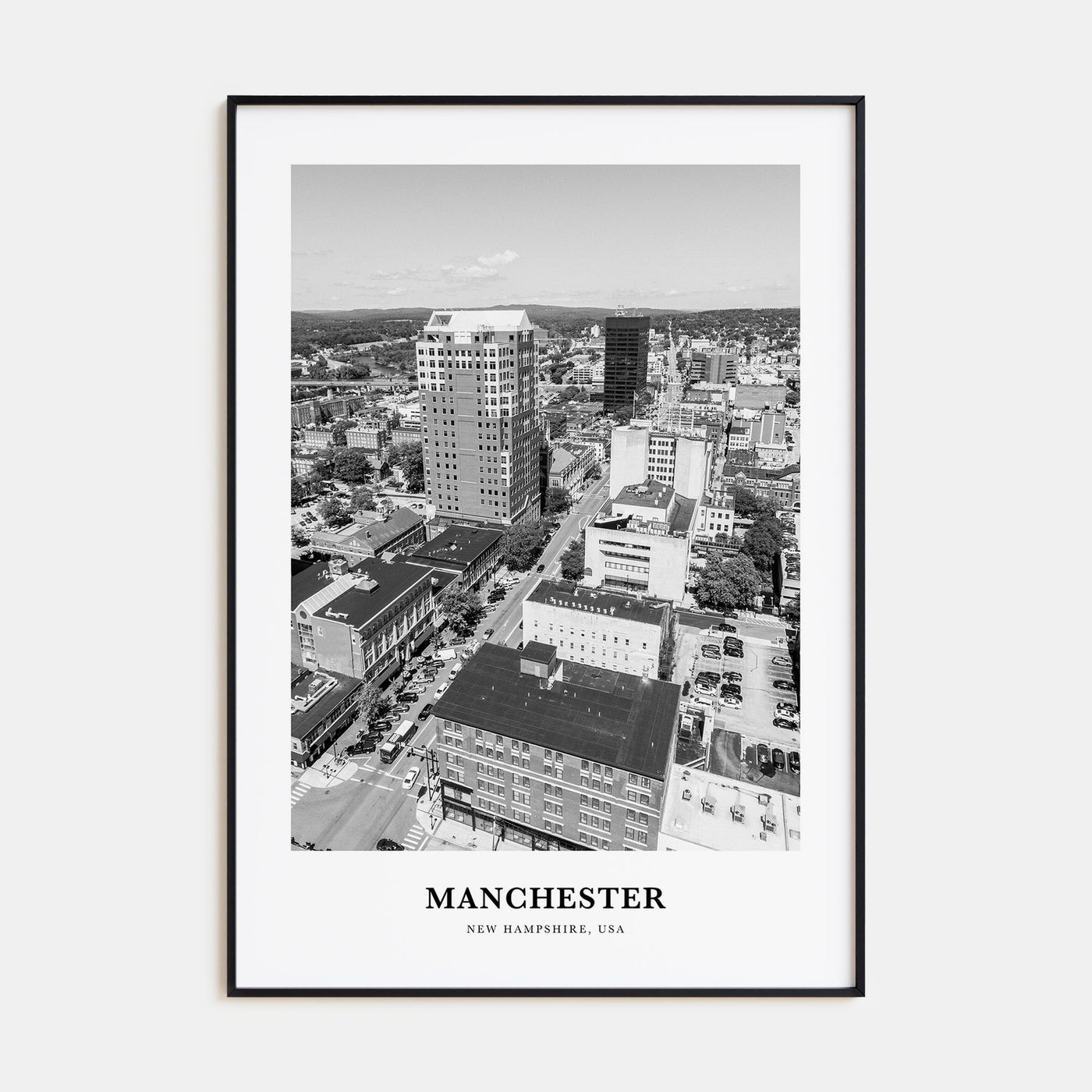 Manchester, New Hampshire Portrait B&W Poster