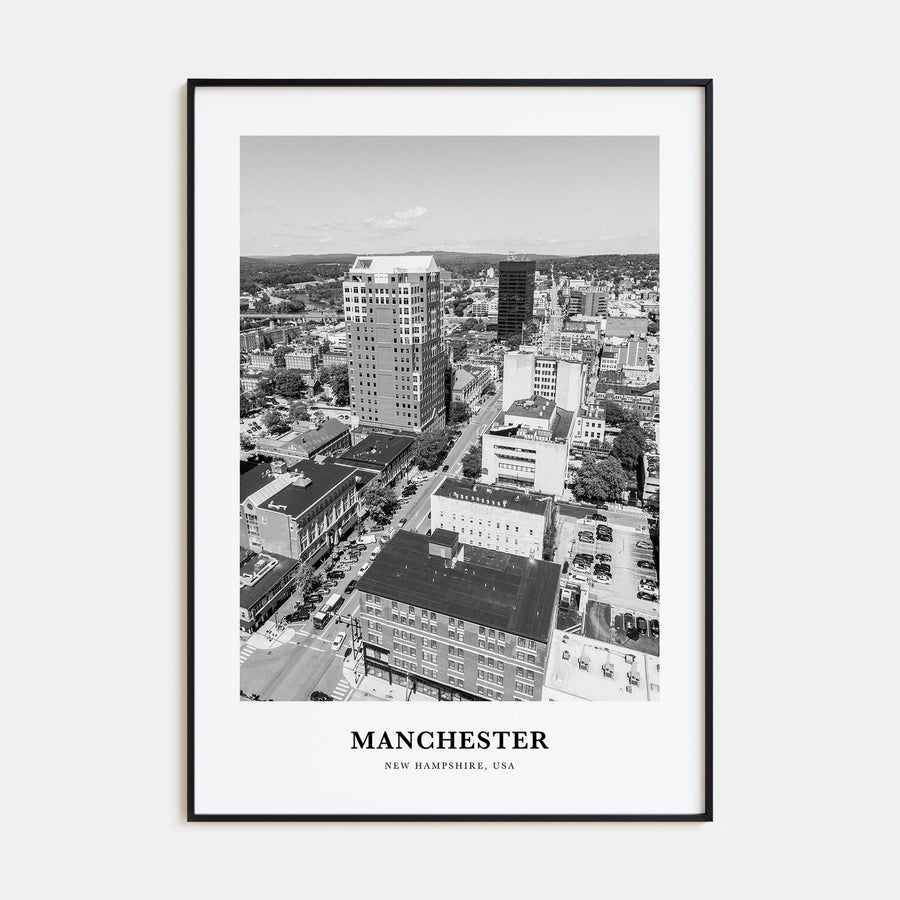Manchester, New Hampshire Portrait B&W Poster