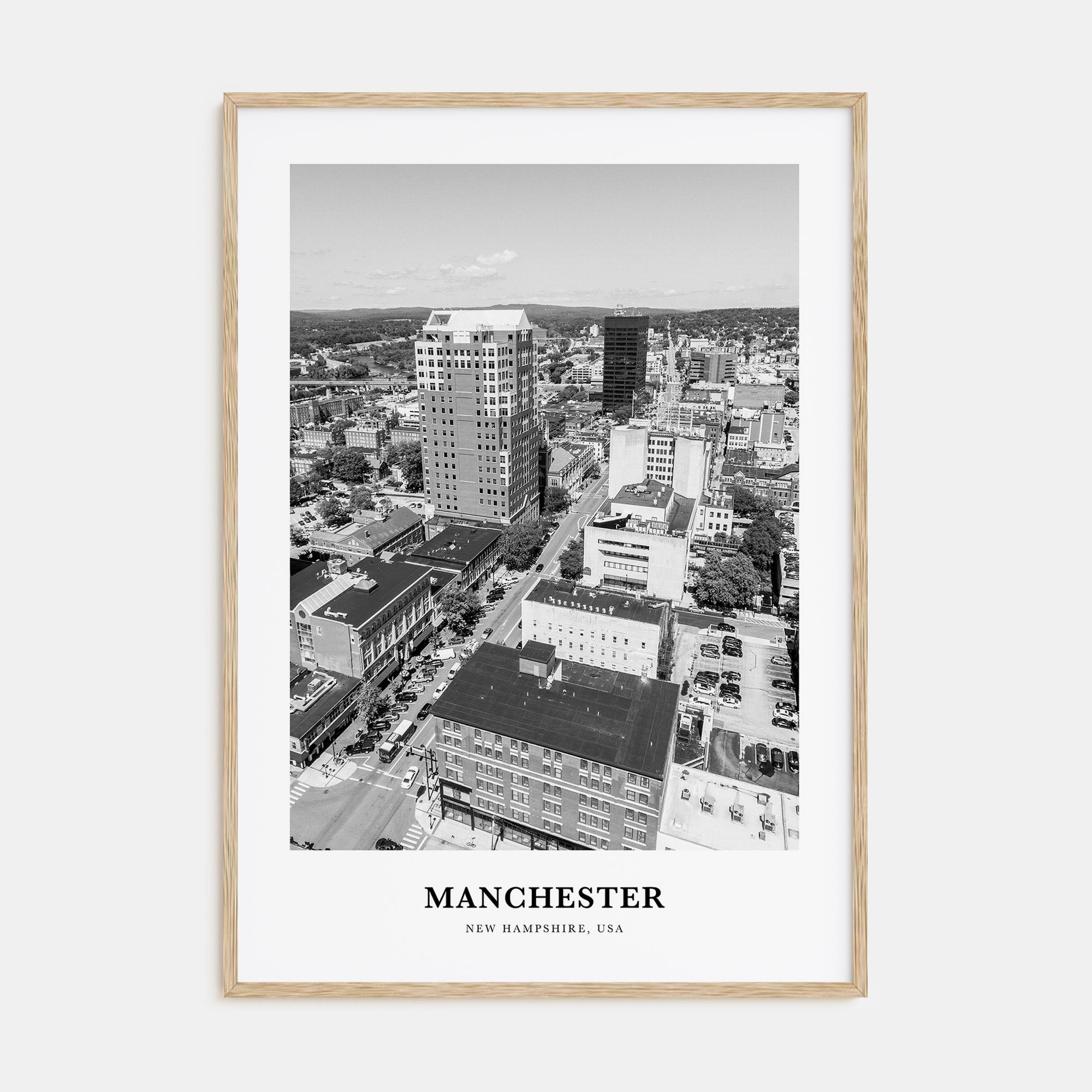 Manchester, New Hampshire Portrait B&W Poster