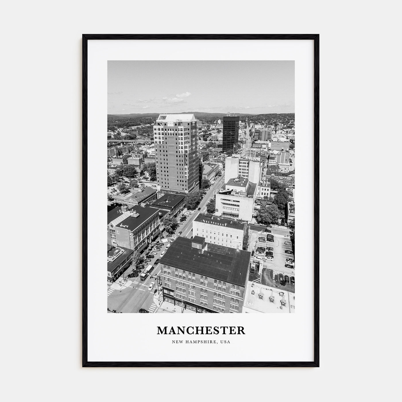 Manchester, New Hampshire Portrait B&W Poster