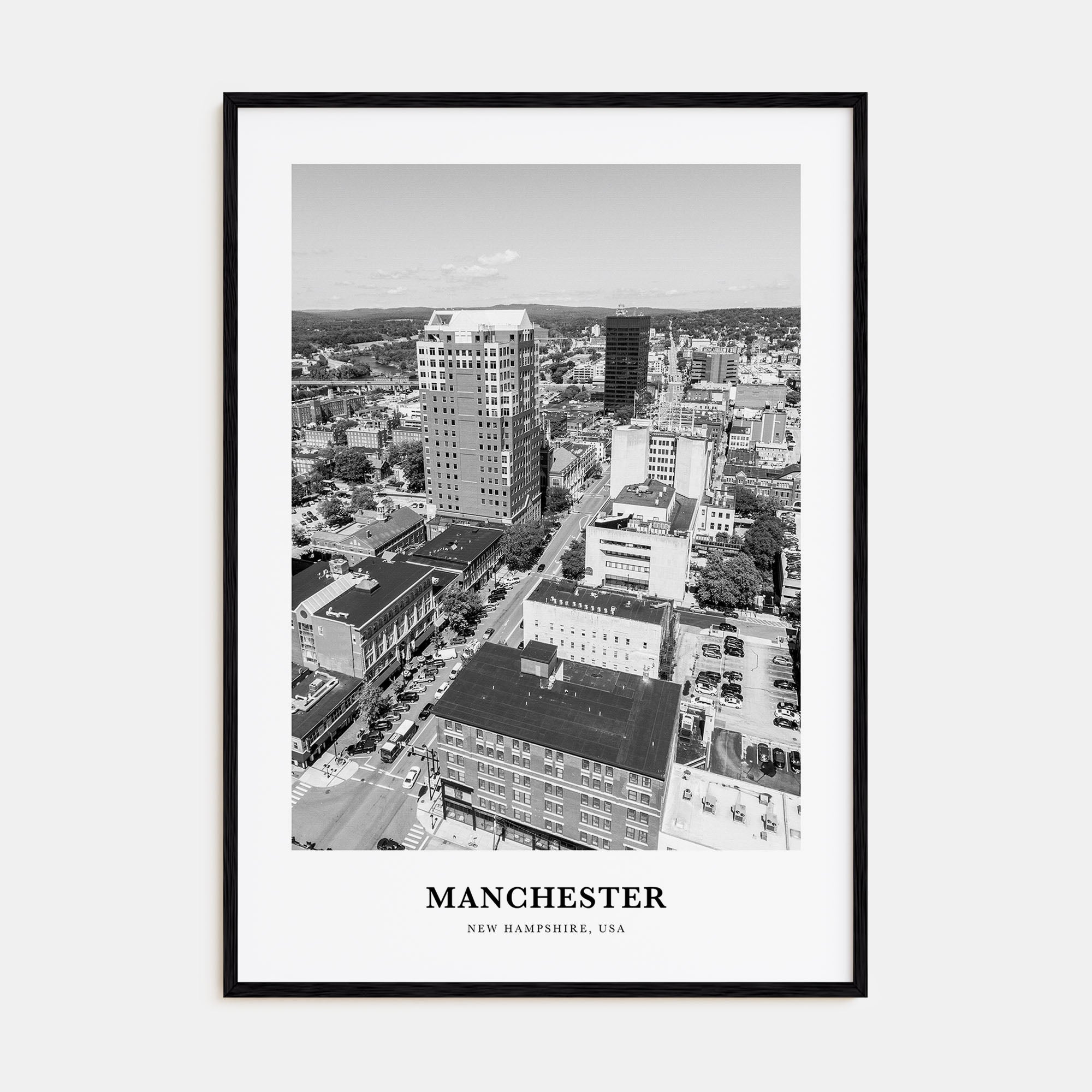 Manchester, New Hampshire Portrait B&W Poster