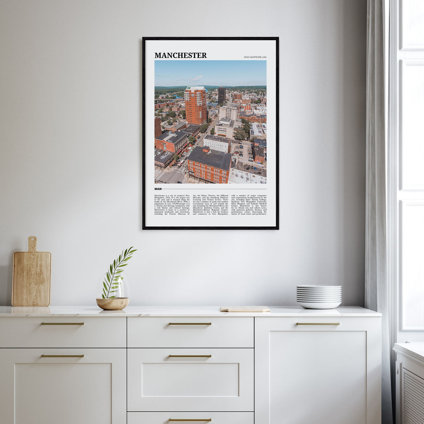 Manchester, New Hampshire Travel Color Poster