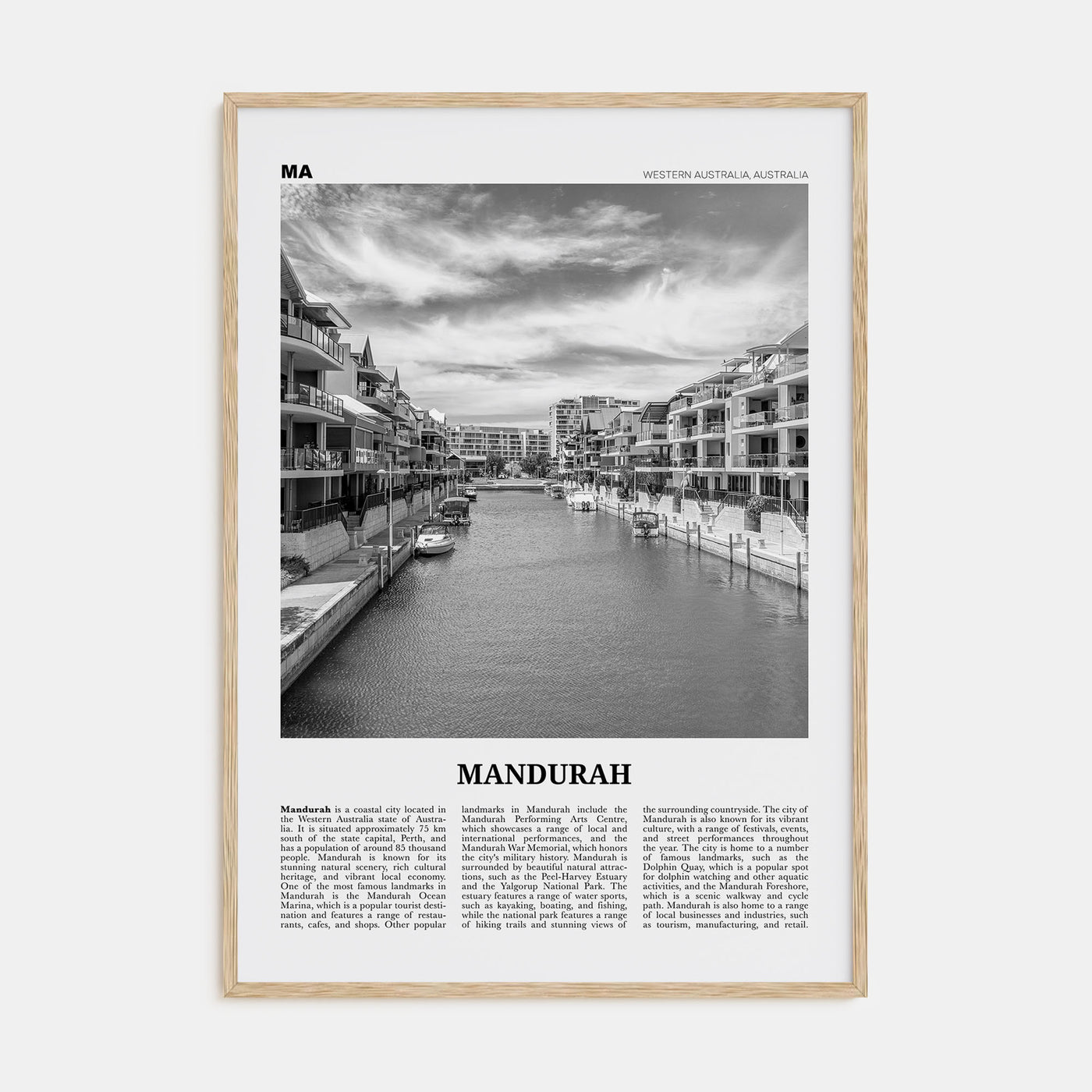 Mandurah Travel B&W Poster