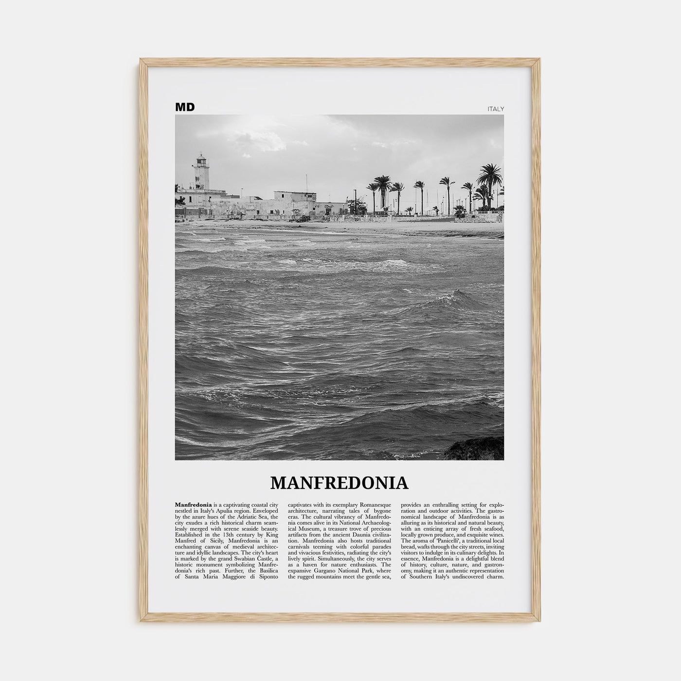 Manfredonia Travel B&W Poster