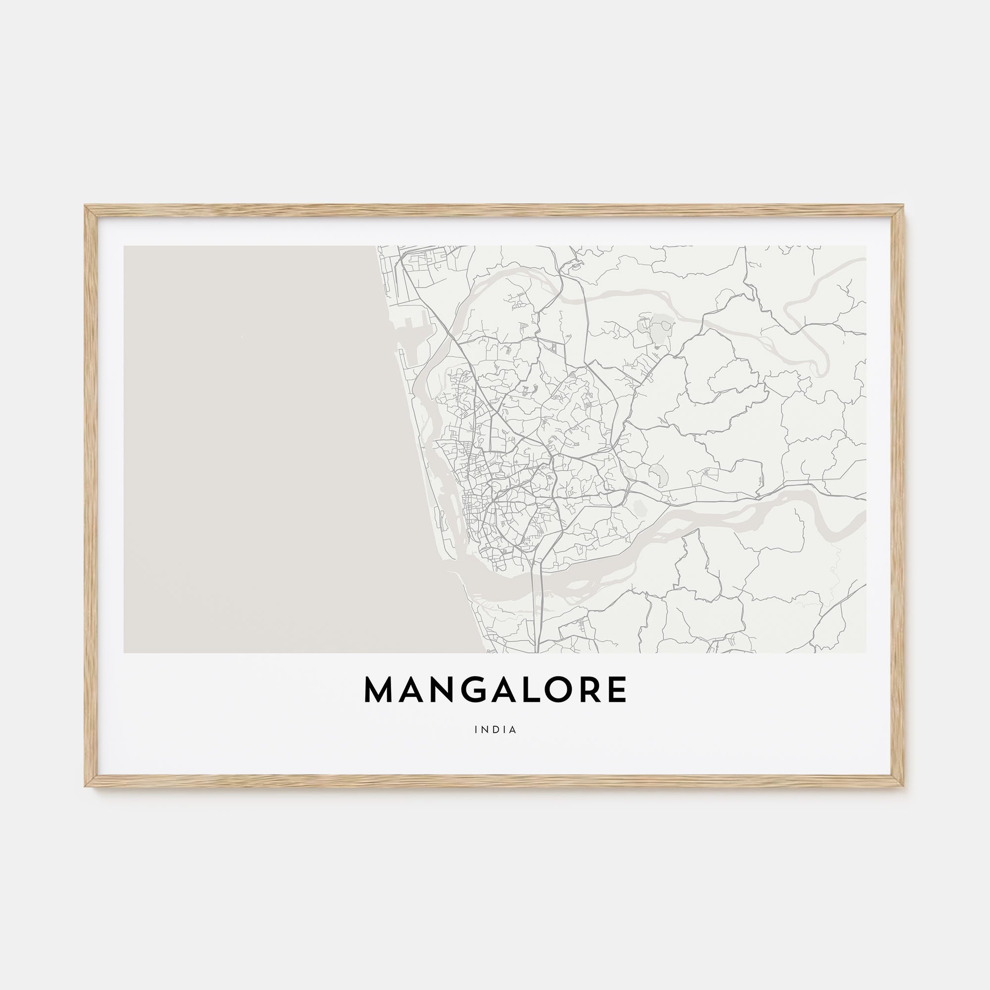 Mangalore Map Landscape Poster