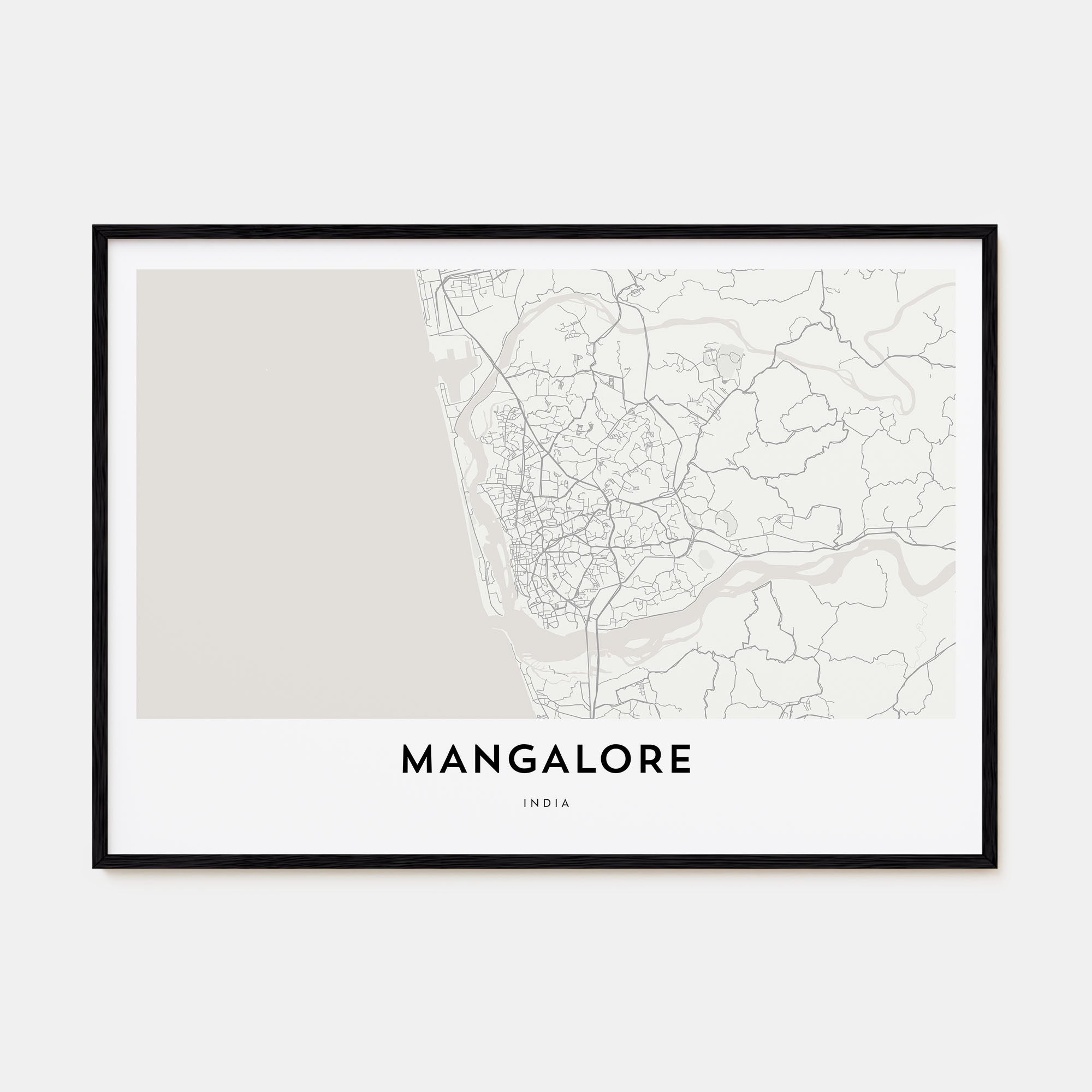 Mangalore Map Landscape Poster