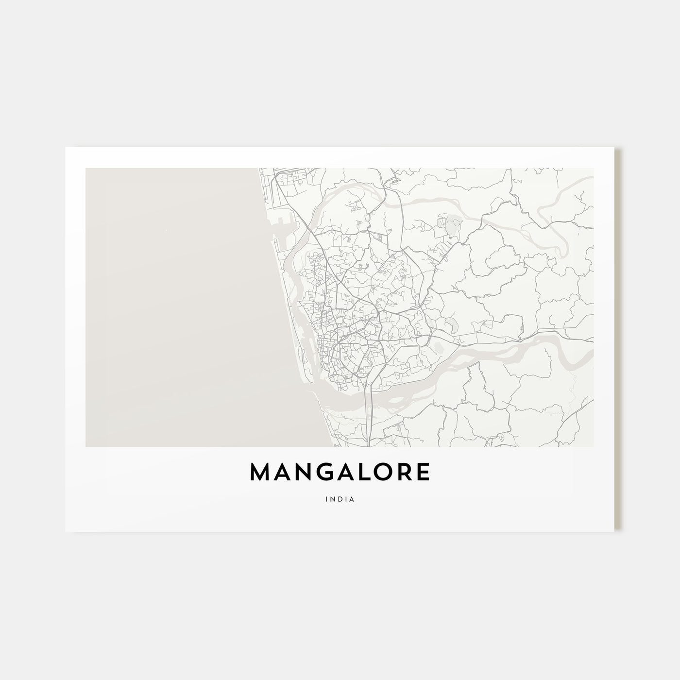 Mangalore Map Landscape Poster
