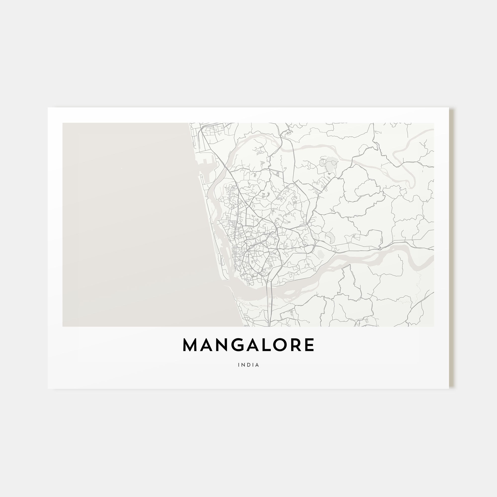 Mangalore Map Landscape Poster