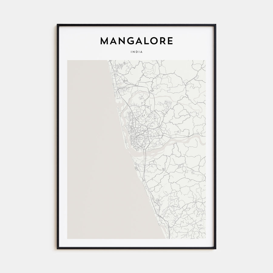 Mangalore Map Portrait Poster