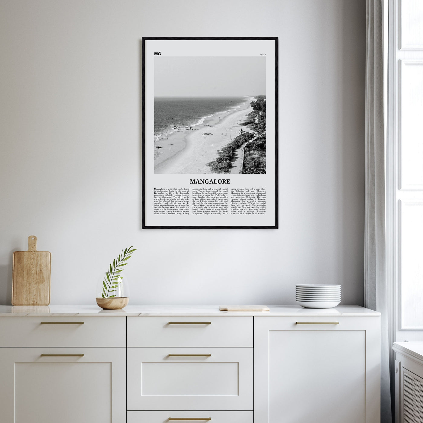 Mangalore Travel B&W Poster