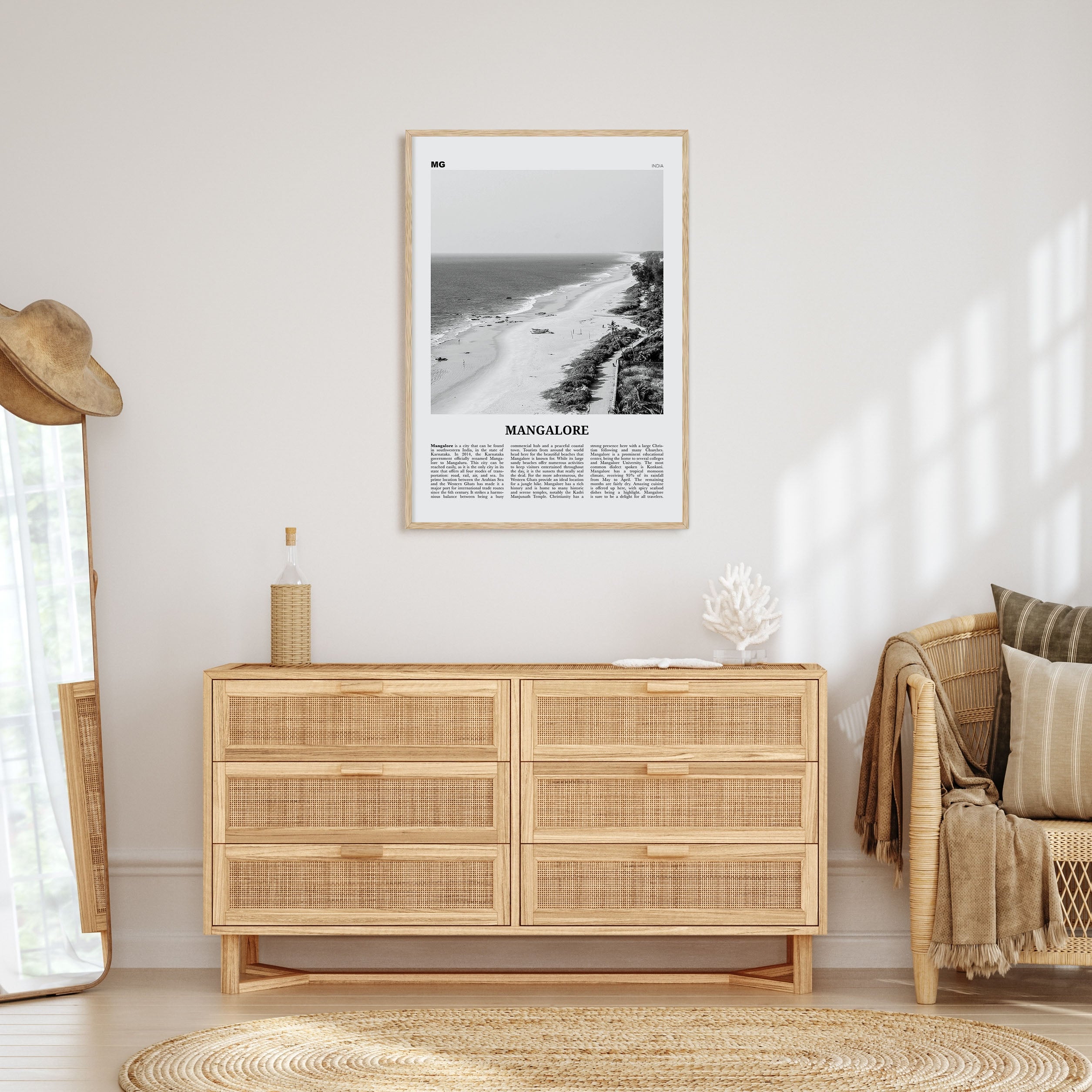 Mangalore Travel B&W Poster