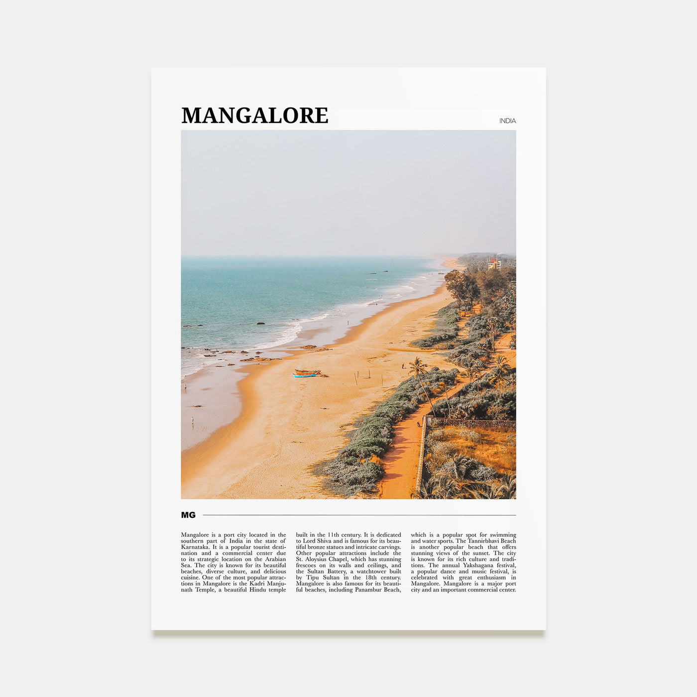 Mangalore Travel Color Poster