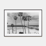 Manhattan Beach Landscape B&W Poster
