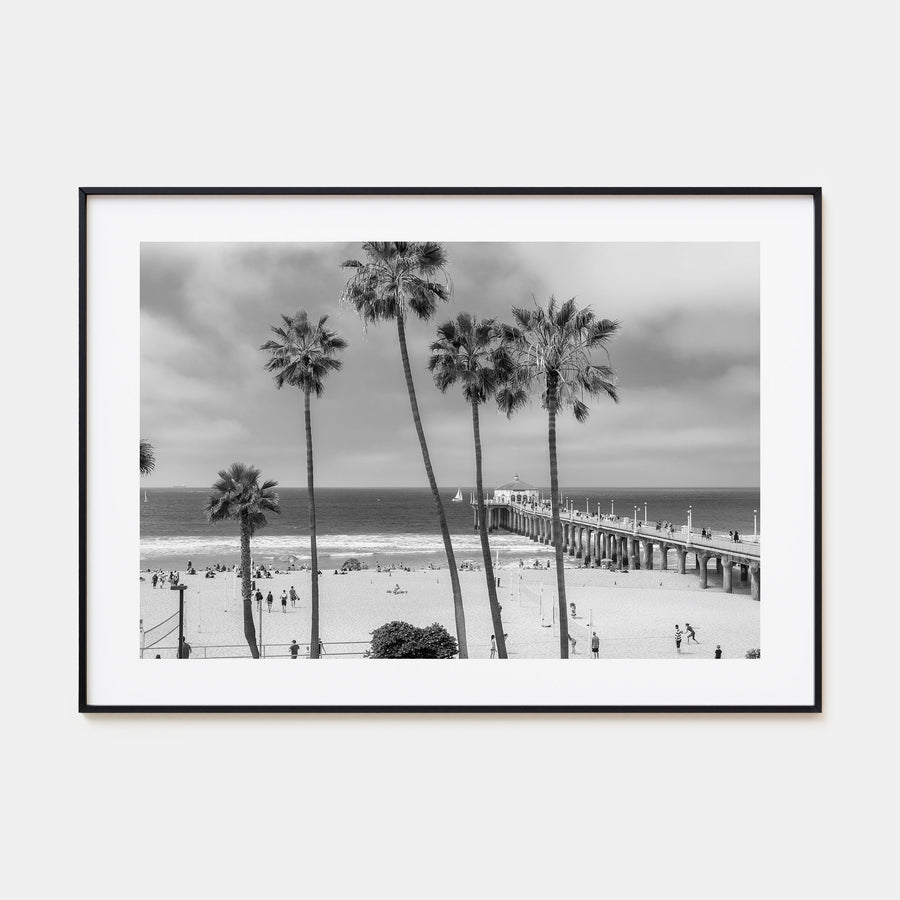 Manhattan Beach Landscape B&W Poster
