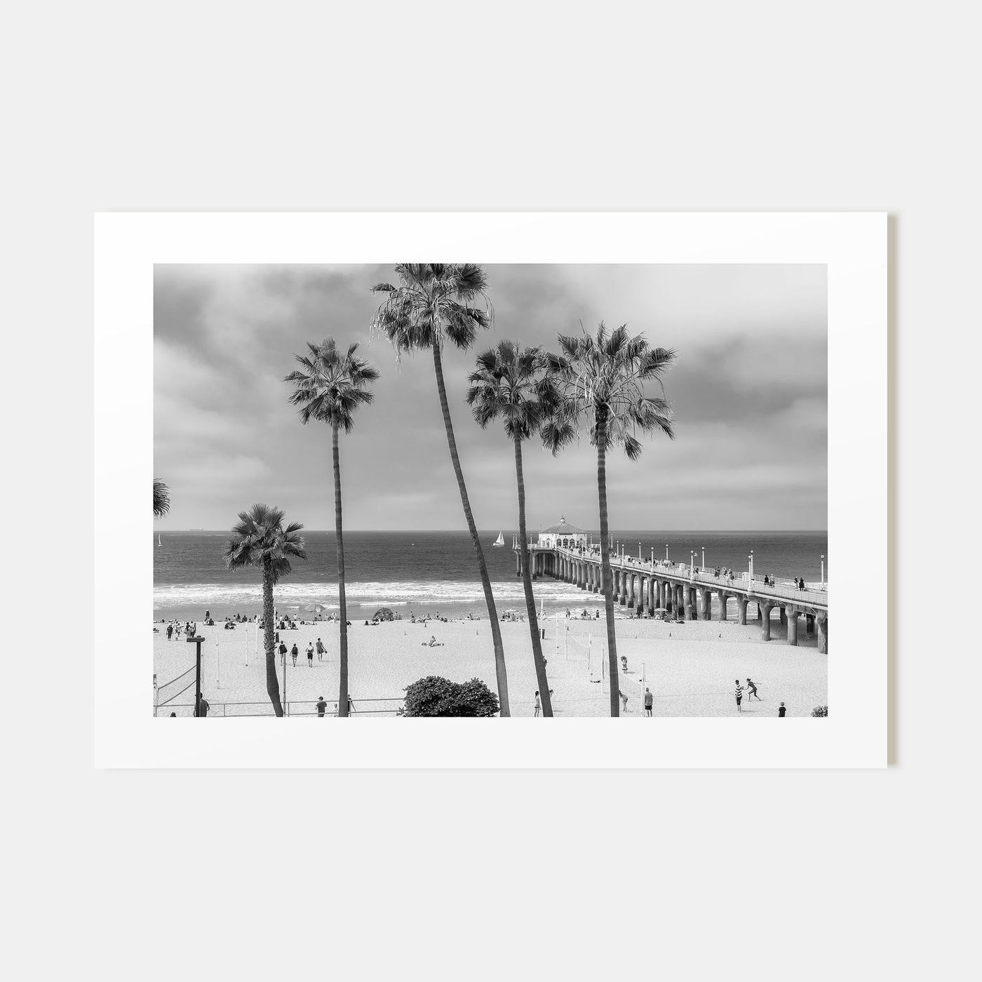 Manhattan Beach Landscape B&W Poster