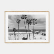 Manhattan Beach Landscape B&W Poster