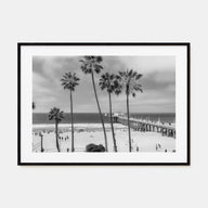 Manhattan Beach Landscape B&W Poster