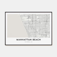 Manhattan Beach Map Landscape Poster