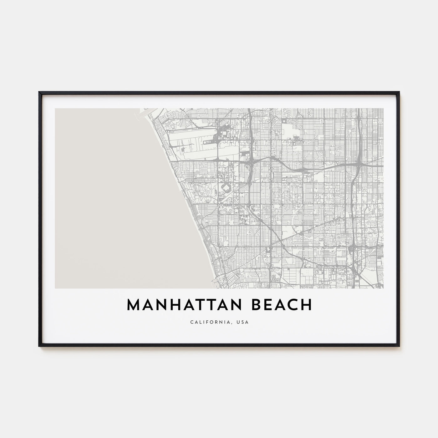 Manhattan Beach Map Landscape Poster