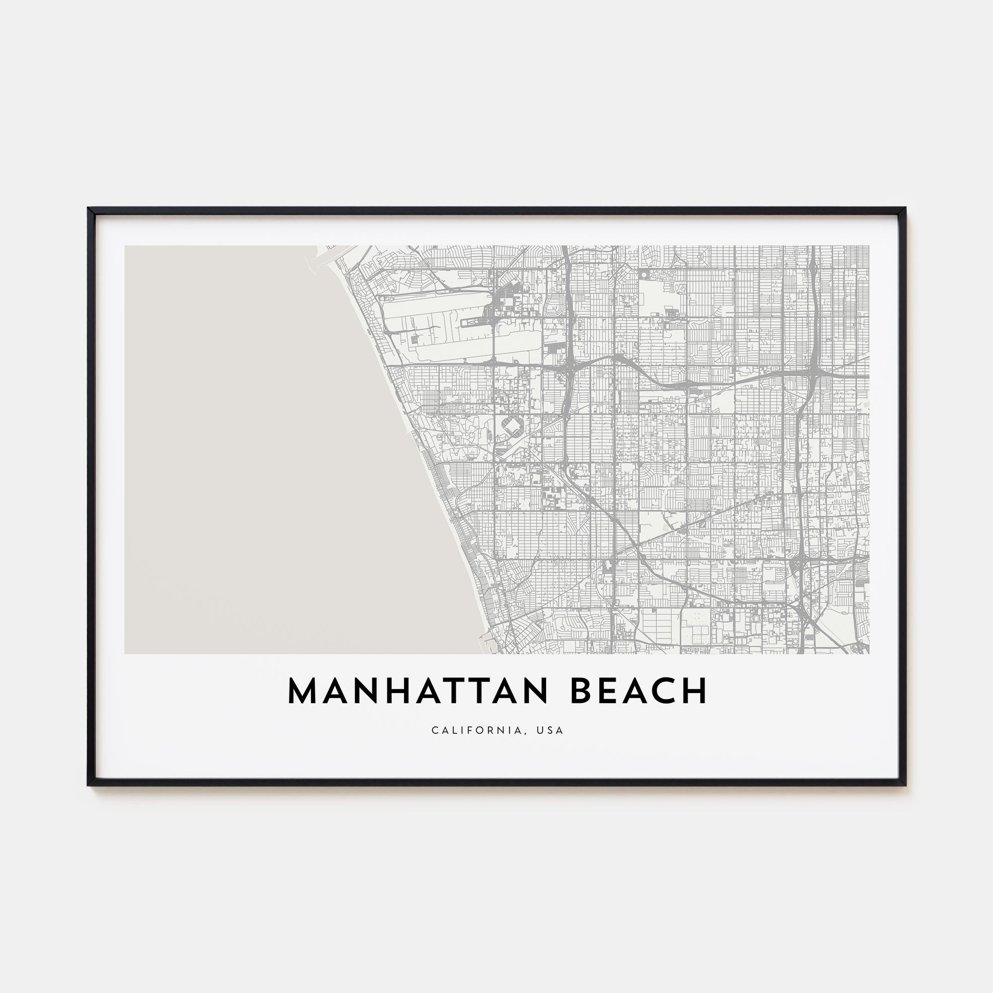 Manhattan Beach Map Landscape Poster