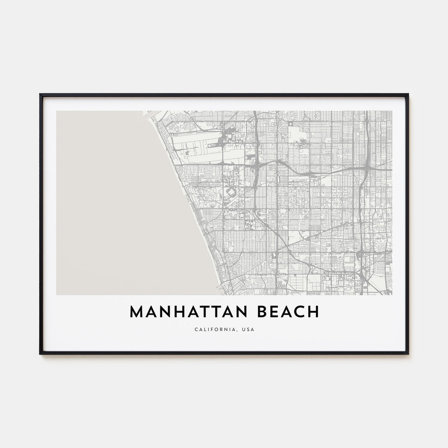 Manhattan Beach Map Landscape Poster