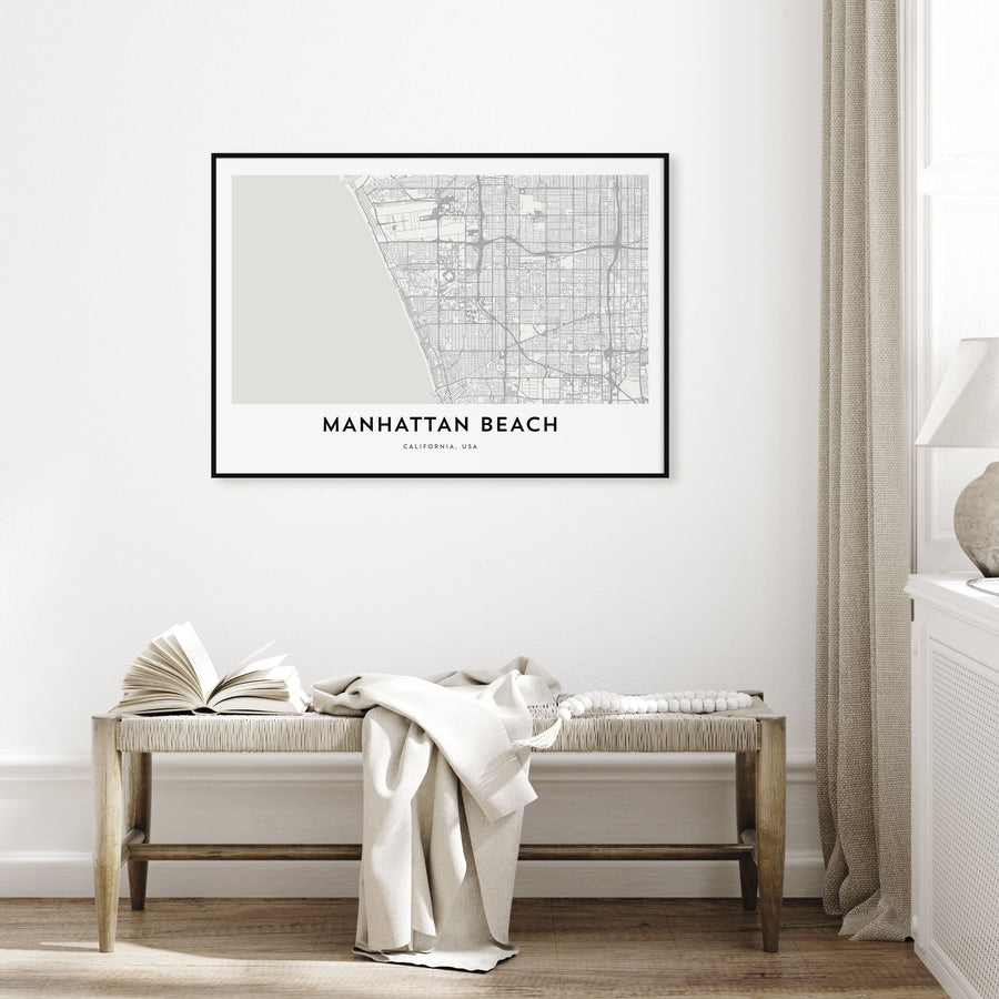 Manhattan Beach Map Landscape Poster