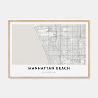 Manhattan Beach Map Landscape Poster