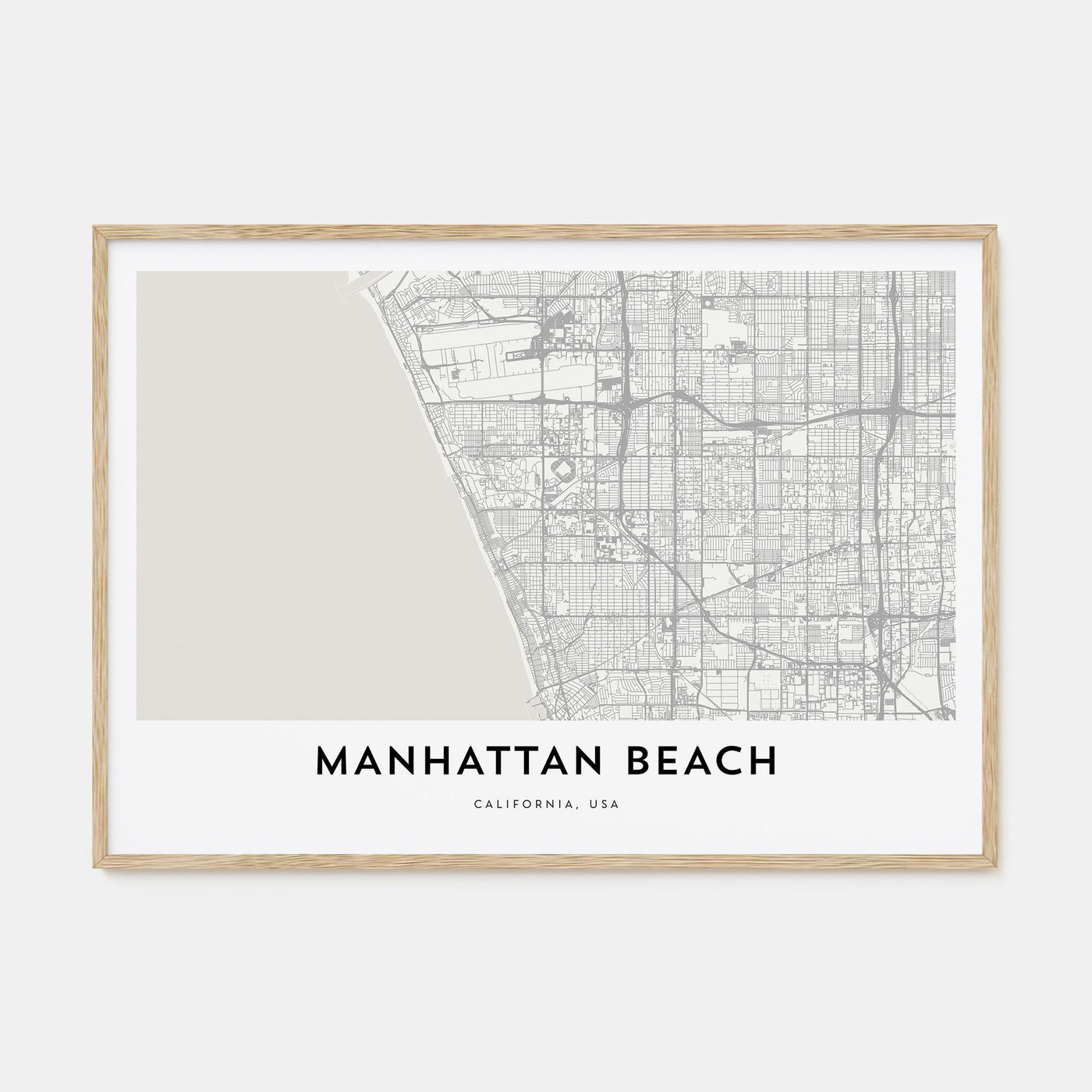 Manhattan Beach Map Landscape Poster