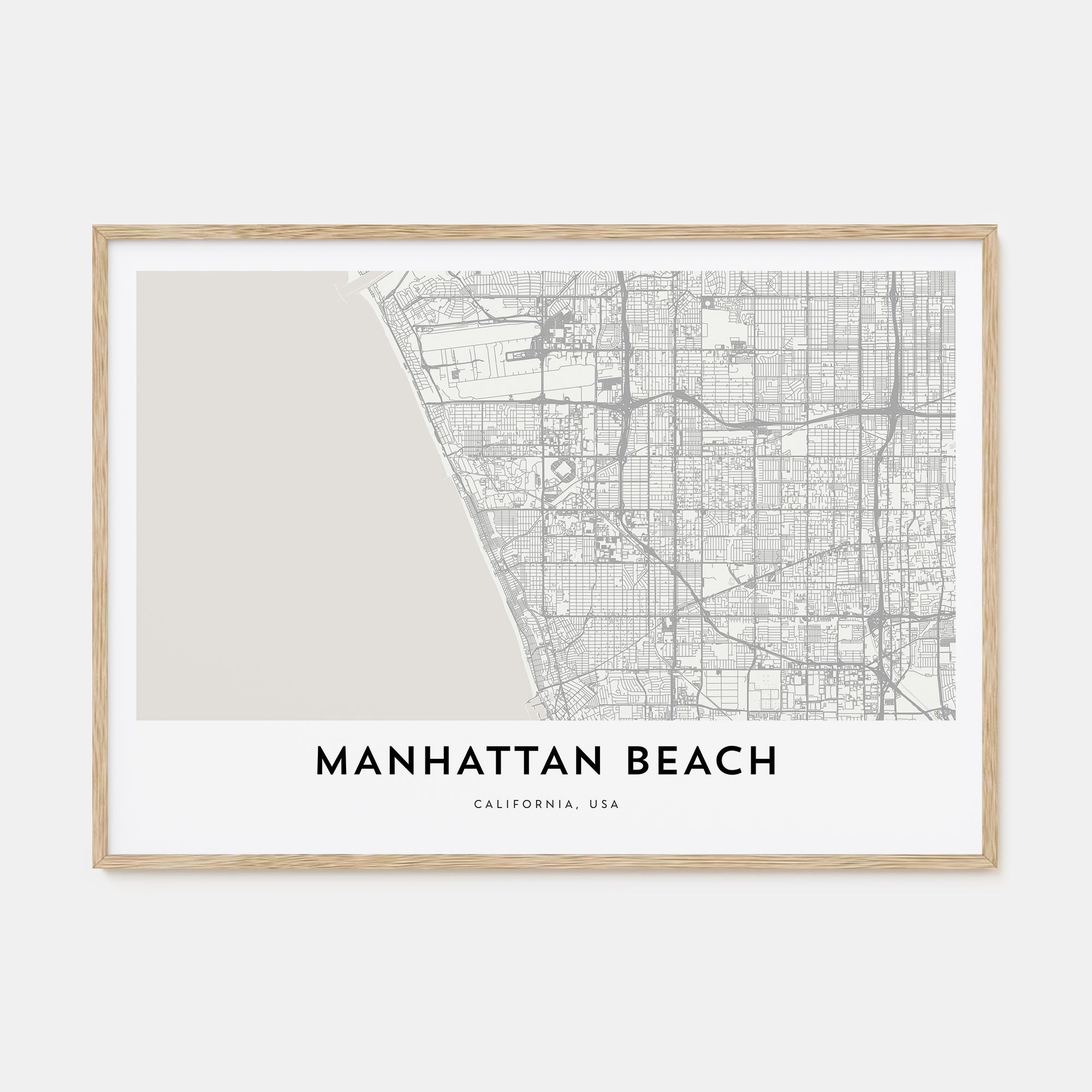 Manhattan Beach Map Landscape Poster