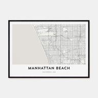 Manhattan Beach Map Landscape Poster