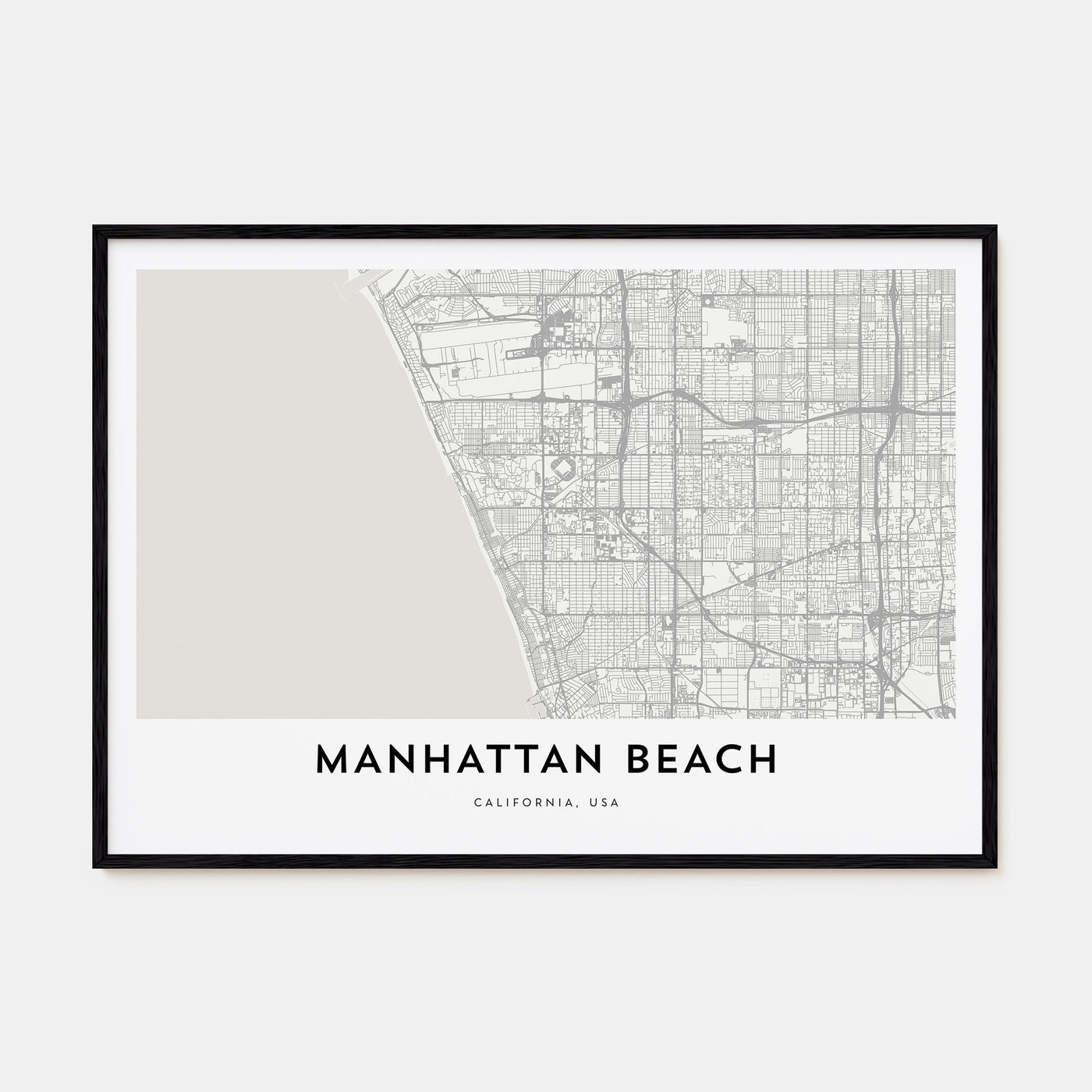Manhattan Beach Map Landscape Poster