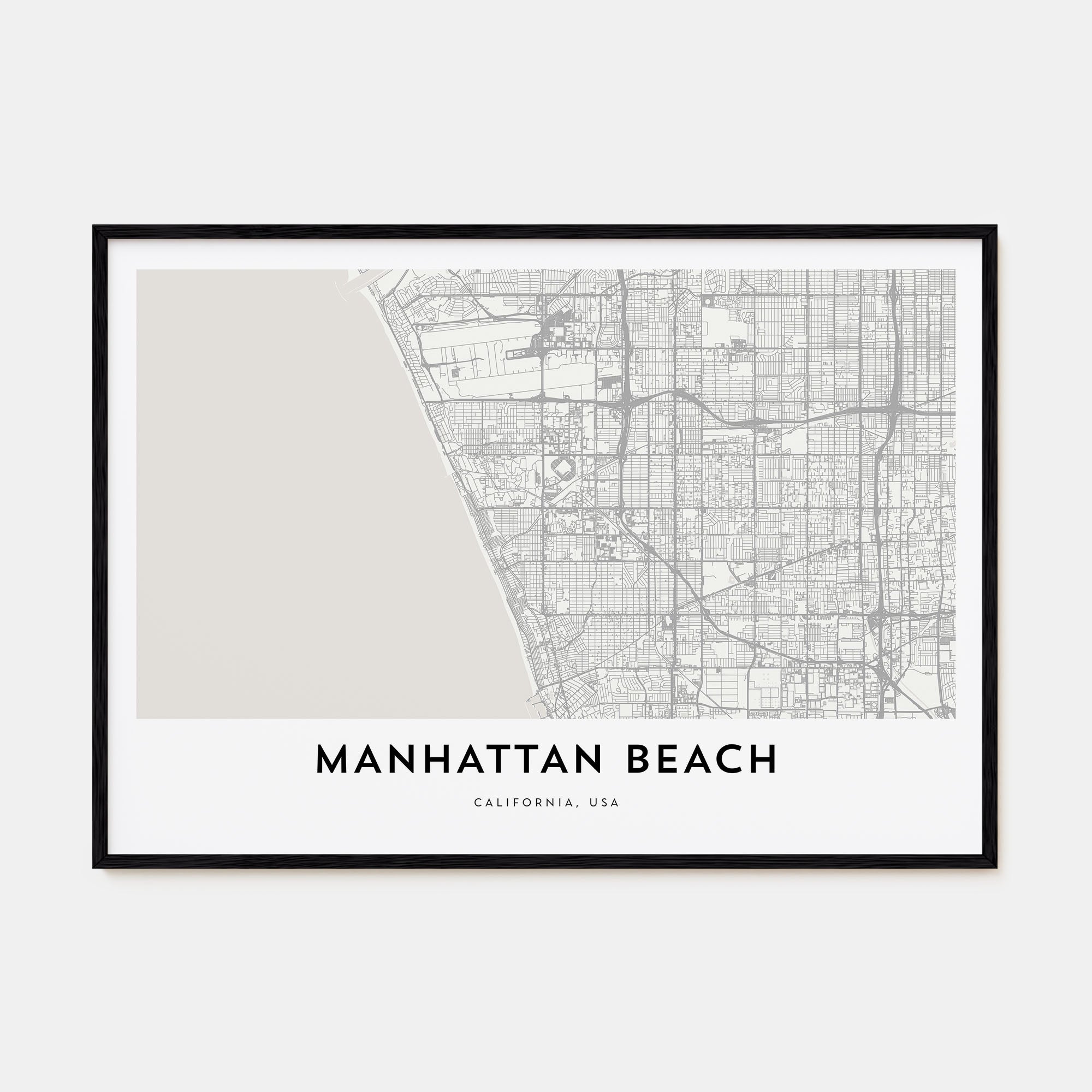 Manhattan Beach Map Landscape Poster