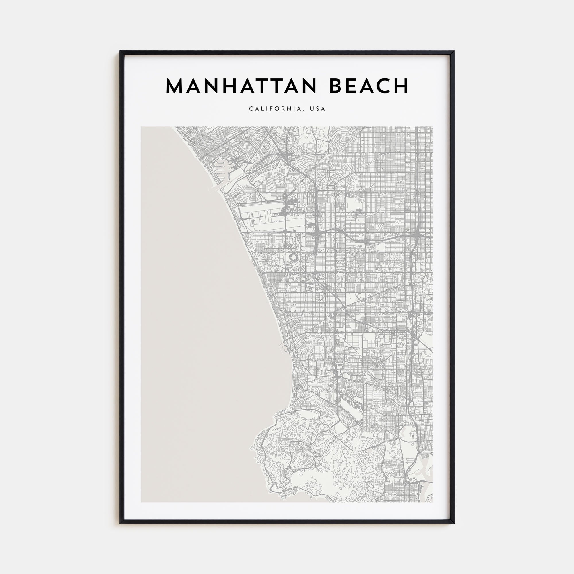 Manhattan Beach Map Portrait Poster