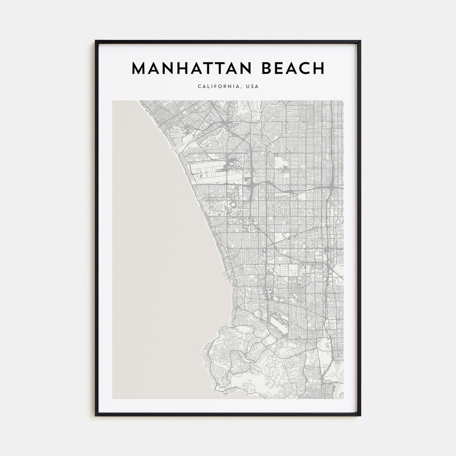 Manhattan Beach Map Portrait Poster
