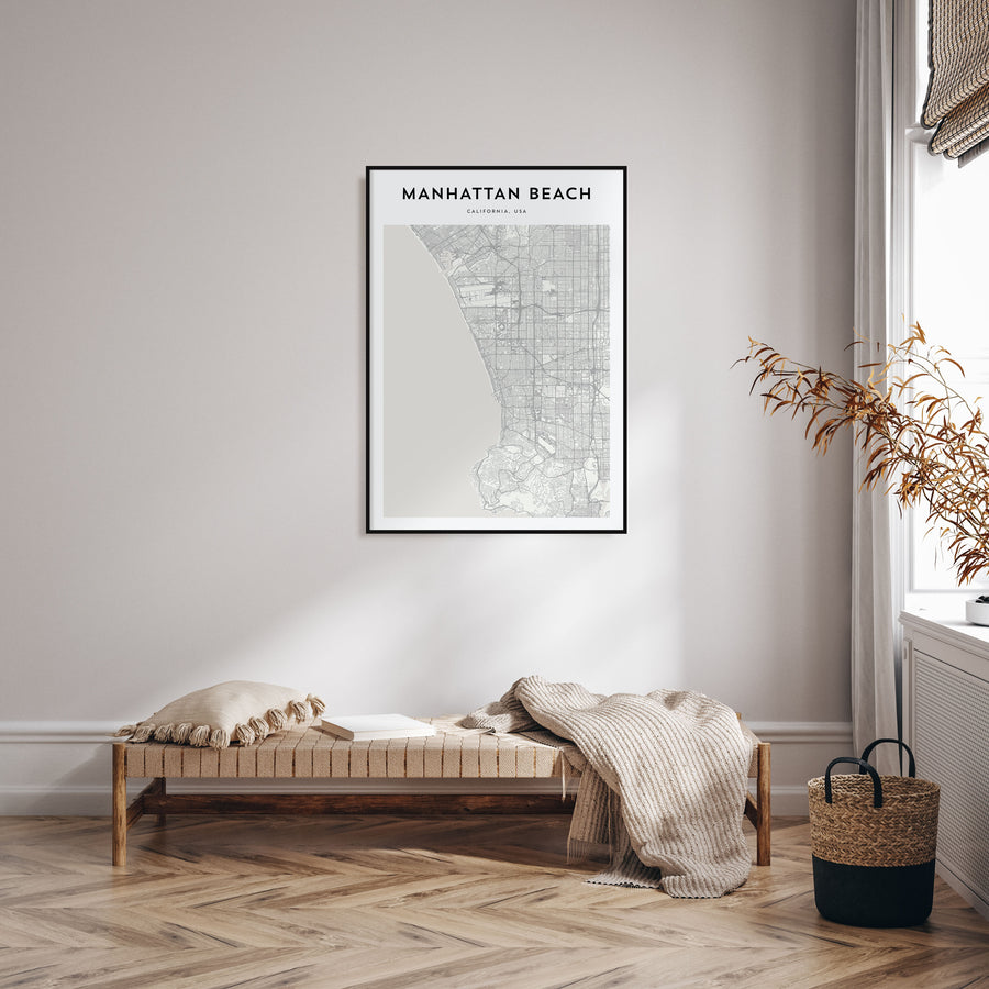 Manhattan Beach Map Portrait Poster