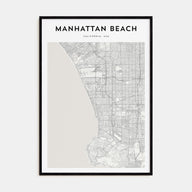 Manhattan Beach Map Portrait Poster