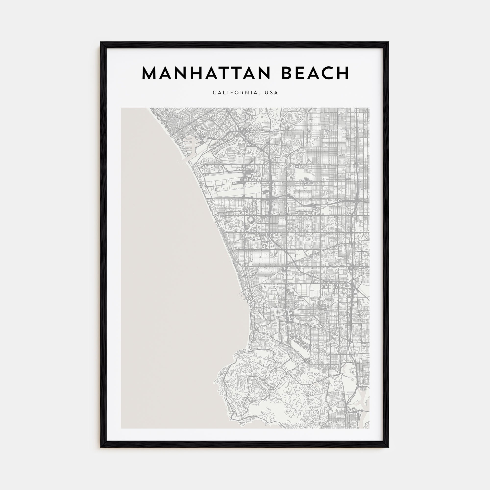 Manhattan Beach Map Portrait Poster
