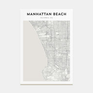 Manhattan Beach Map Portrait Poster