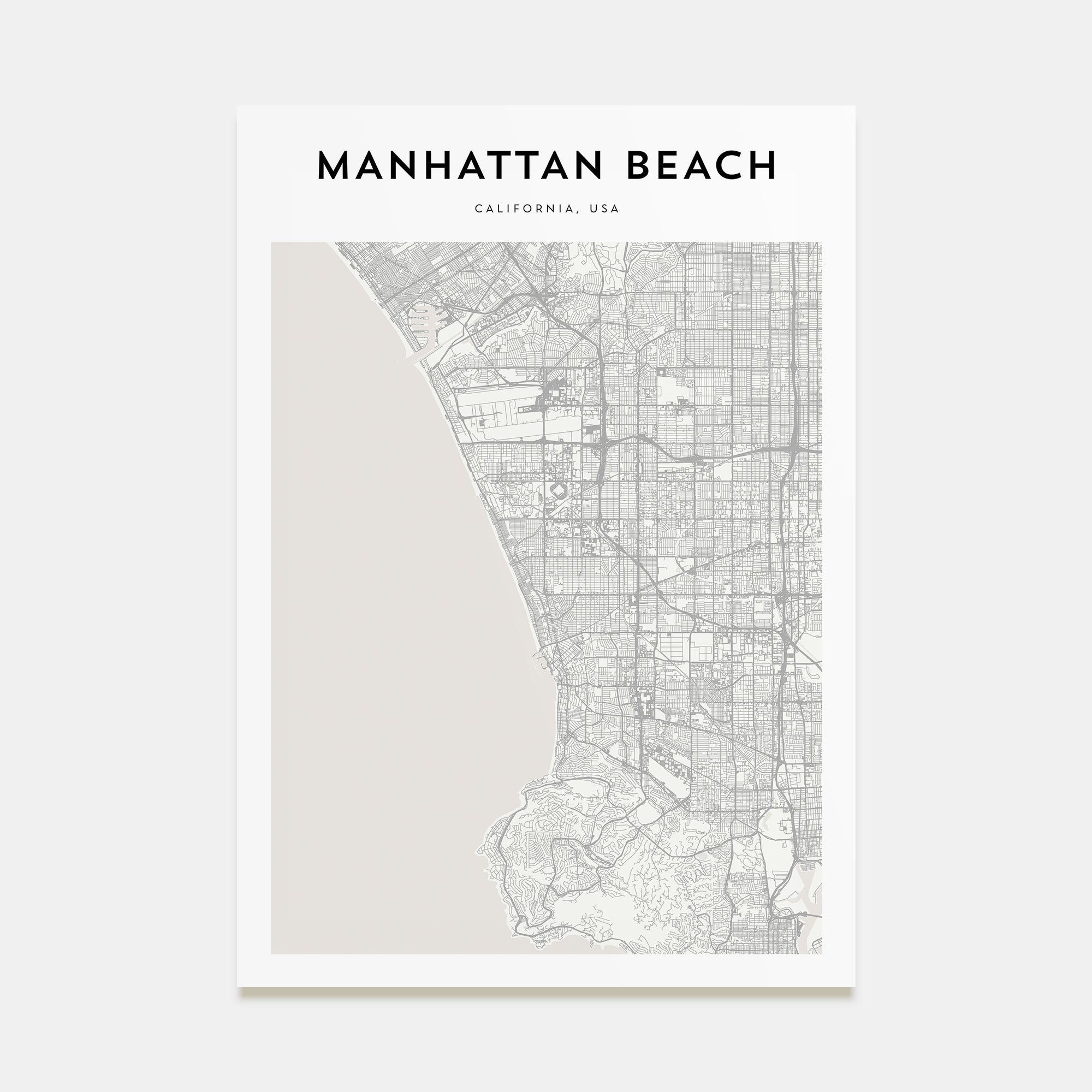 Manhattan Beach Map Portrait Poster