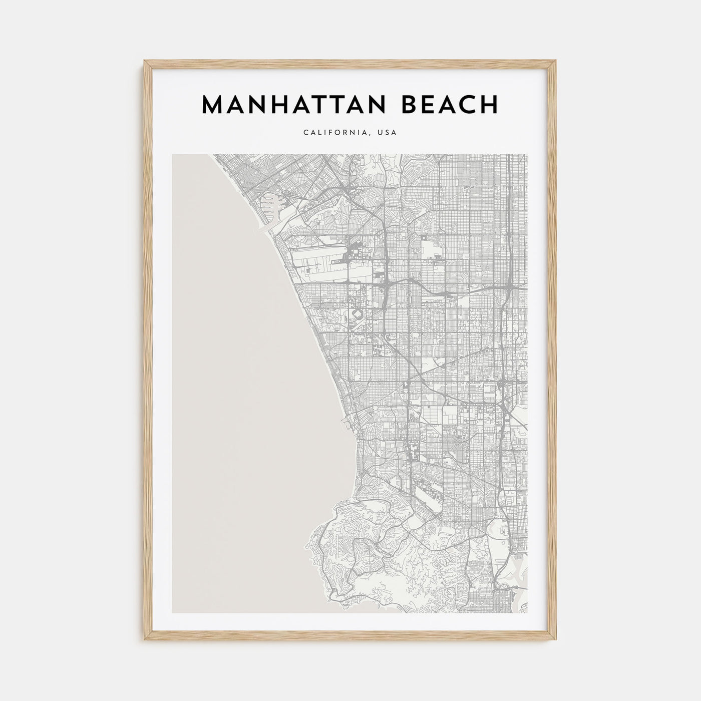 Manhattan Beach Map Portrait Poster