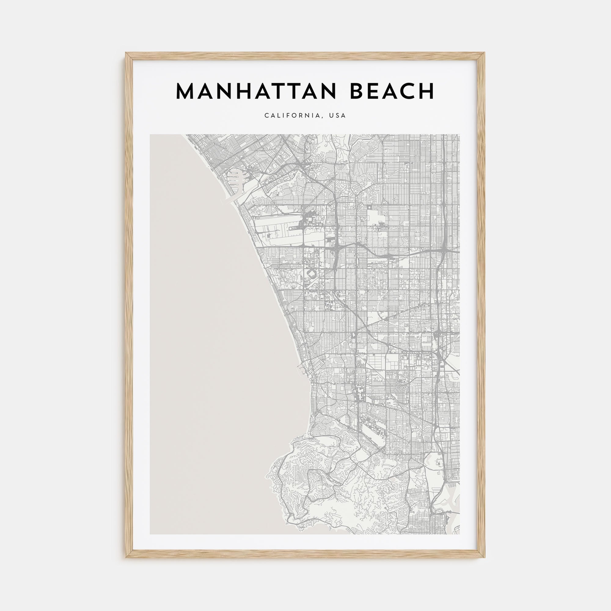 Manhattan Beach Map Portrait Poster