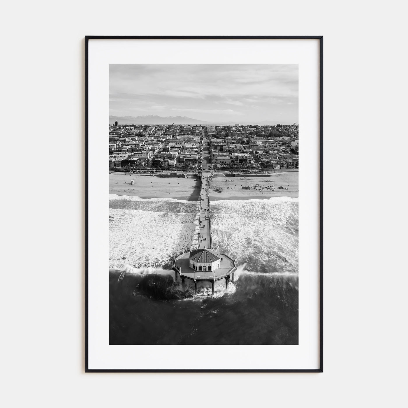 Manhattan Beach Photo B&W No 1 Poster