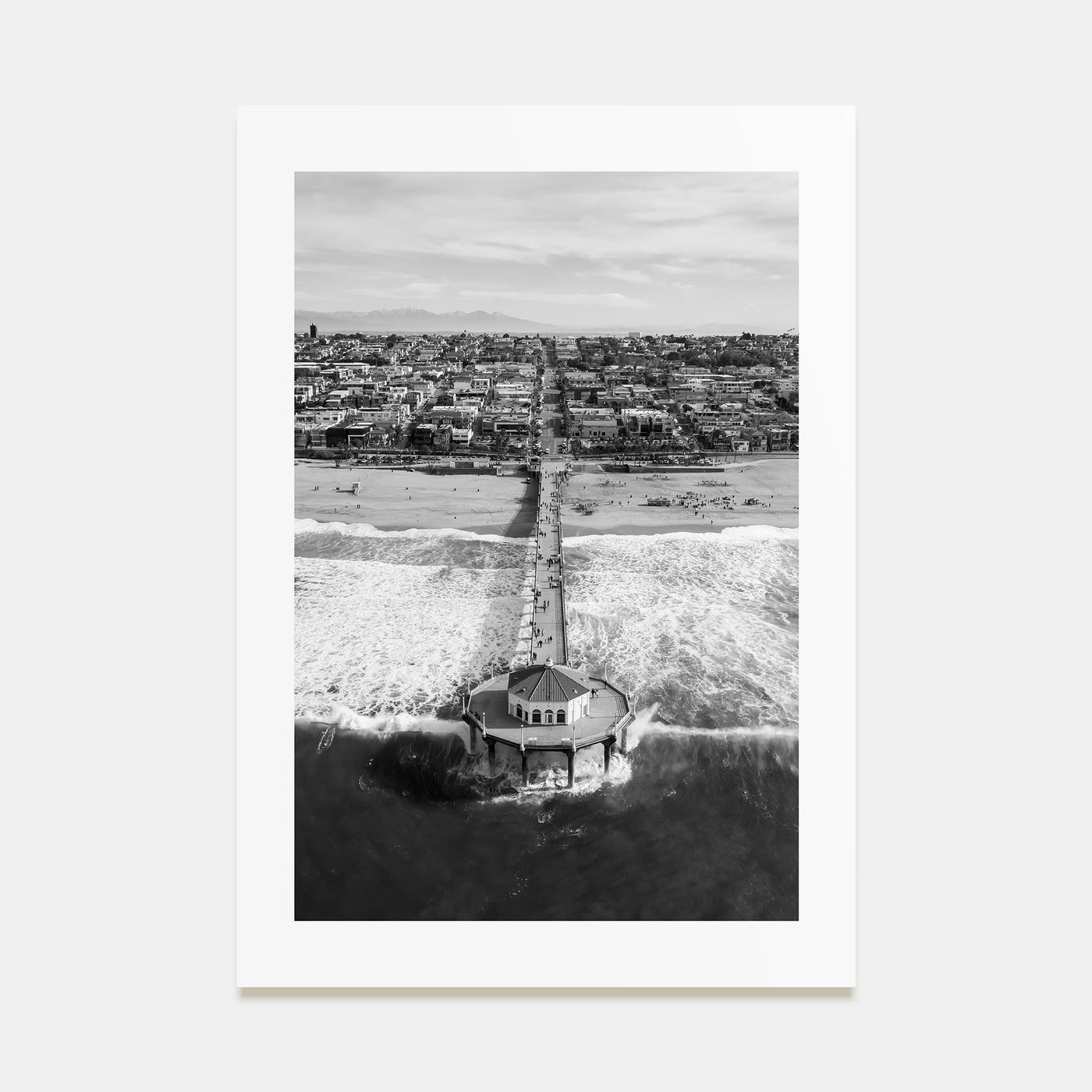 Manhattan Beach Photo B&W No 1 Poster