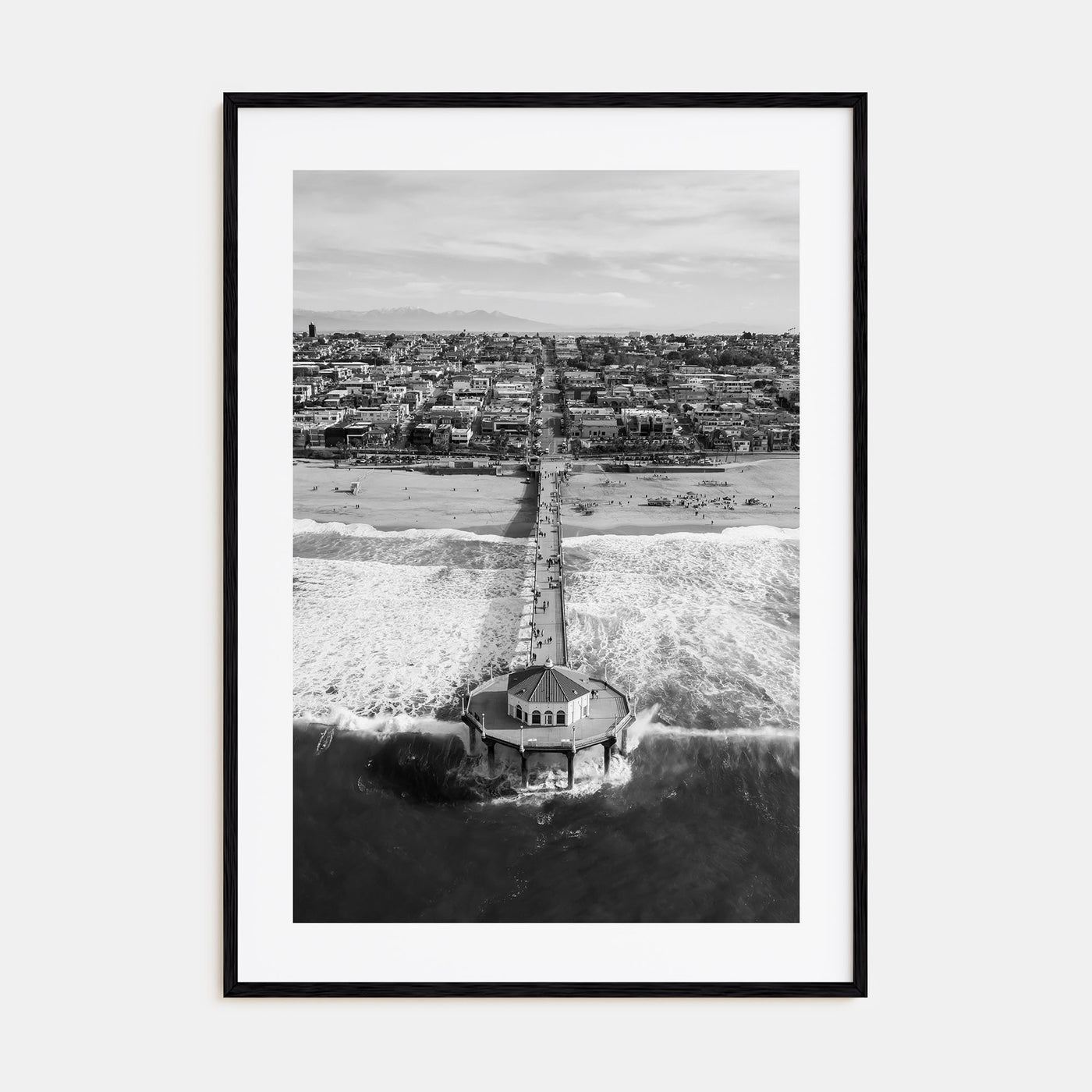 Manhattan Beach Photo B&W No 1 Poster
