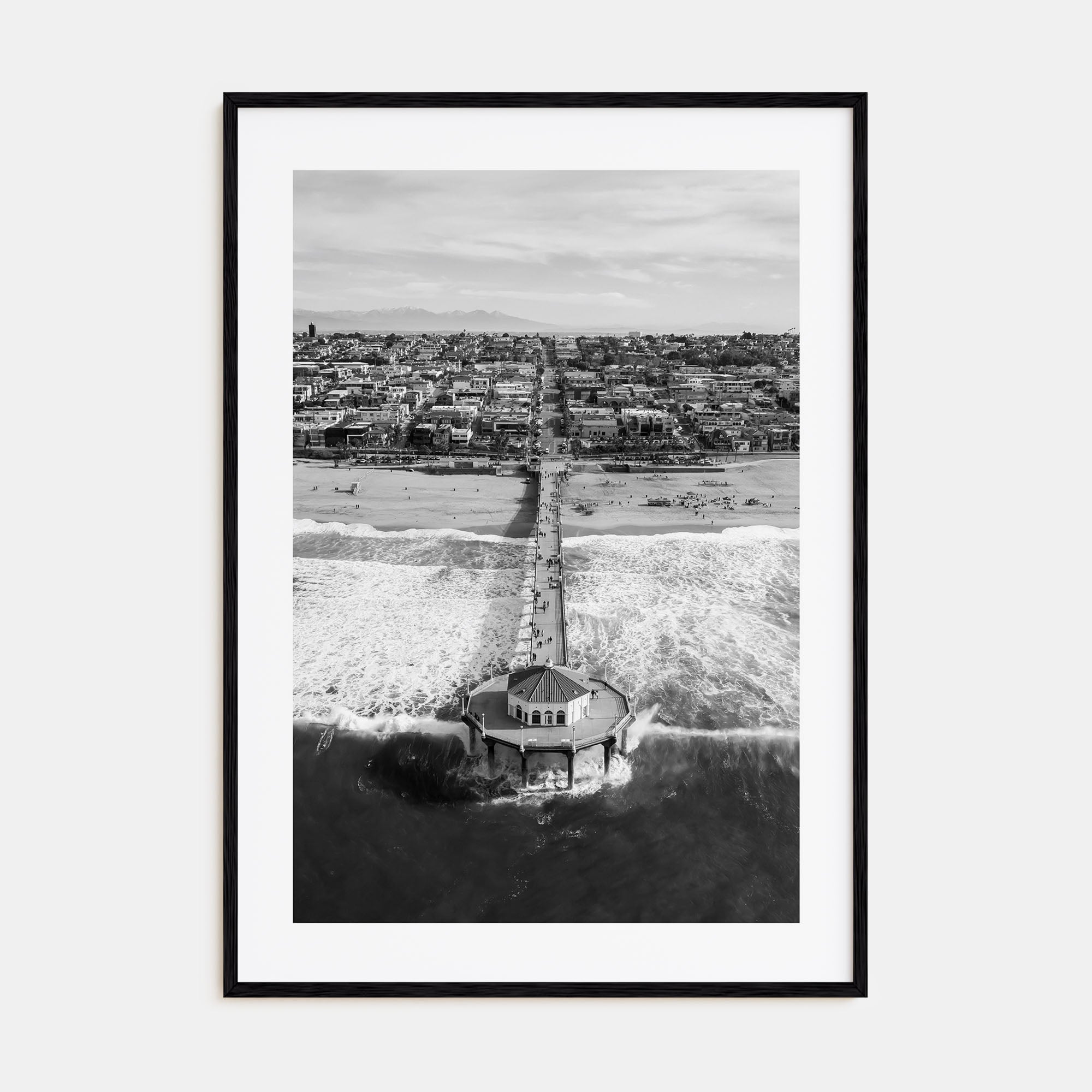 Manhattan Beach Photo B&W No 1 Poster