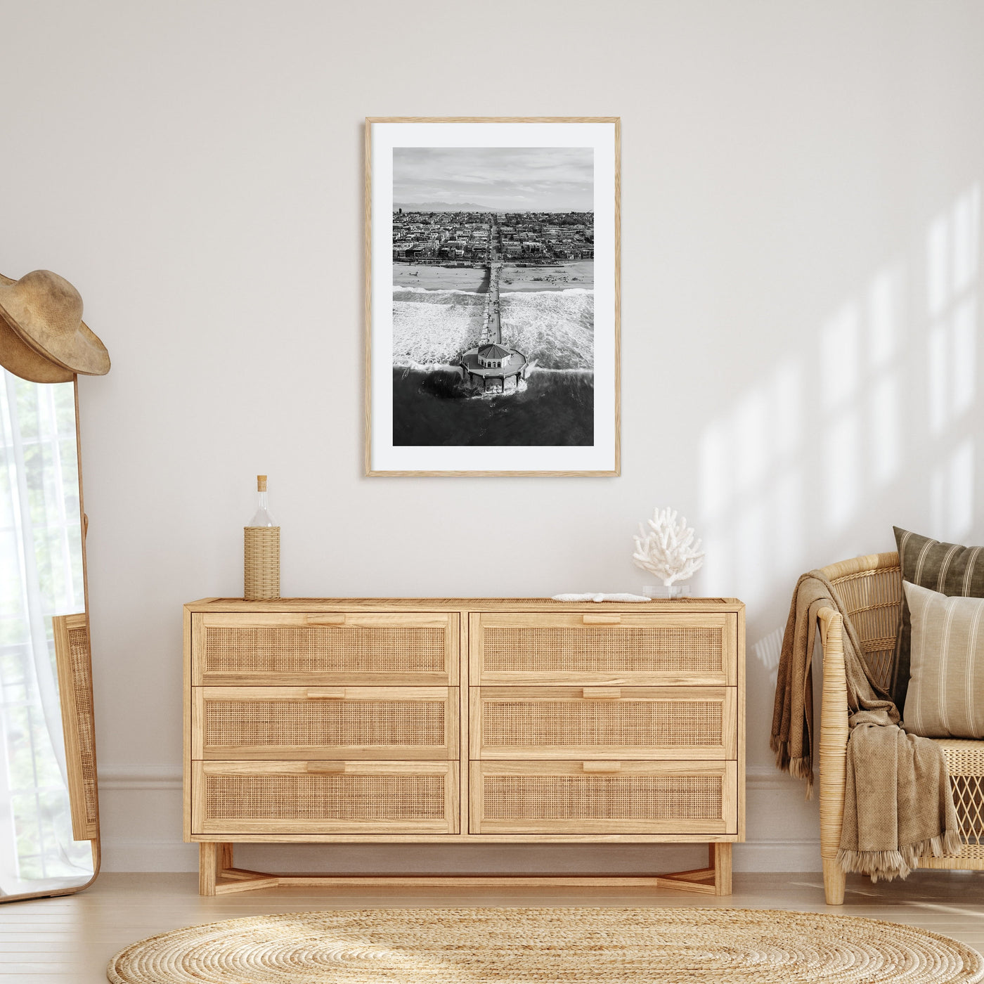 Manhattan Beach Photo B&W No 1 Poster