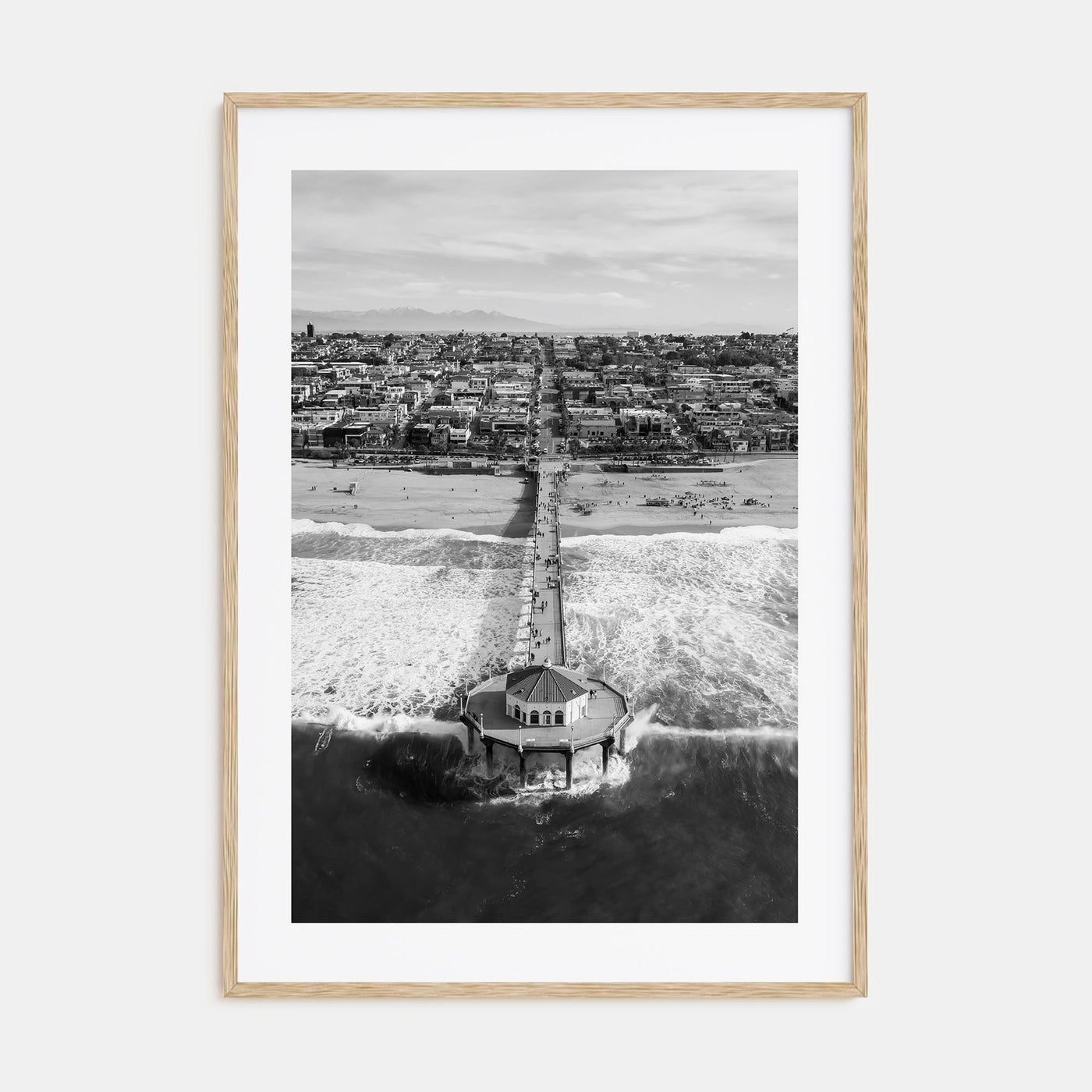 Manhattan Beach Photo B&W No 1 Poster