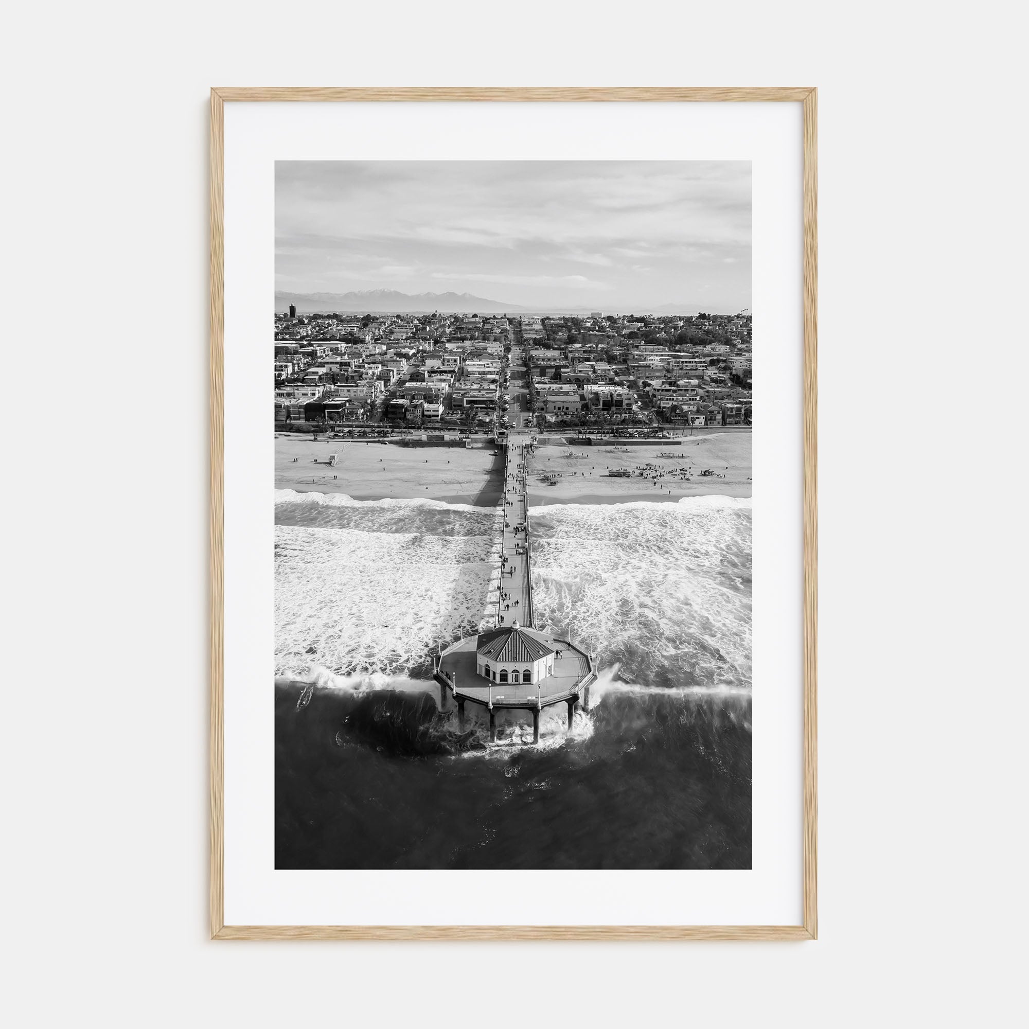 Manhattan Beach Photo B&W No 1 Poster